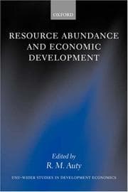 Tapa de Resource Abundance and Economic Development (WIDER Studies in Development Economics)