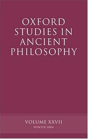 Tapa de Oxford Studies in Ancient Philosophy: Volume XXVII