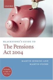 Tapa de Blackstone's guide to the Pensions Act 2004