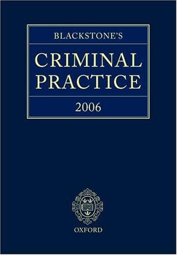 Tapa de Blackstone's criminal practice 2006