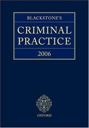 Tapa de Blackstone's criminal practice 2006