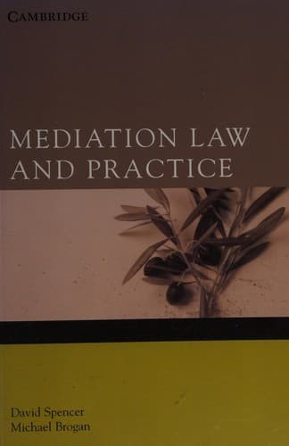 Tapa de Mediation law and practice