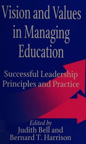 Tapa de Vision Values in Managing Education