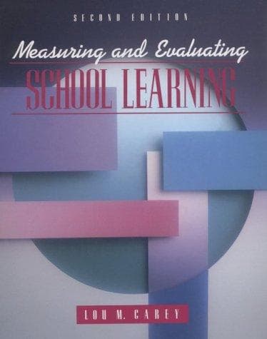 Tapa de Measuring and evaluating school learning