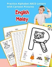 Tapa de English Malay Practice Alphabet ABCD letters with Cartoon Pictures