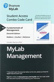 Tapa de MyLab Management with Pearson eText -- Combo Access Card -- for Fundamentals of Management