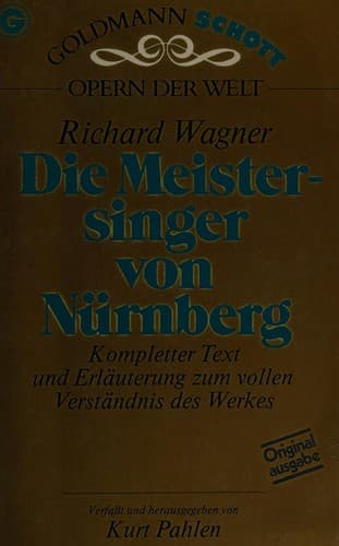 Tapa de Die Meistersinger von Nürnberg