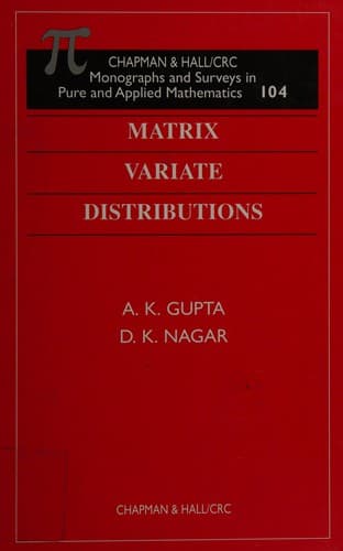 Tapa de Matrix variate distributions