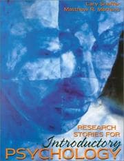 Tapa de Research stories for introductory psychology