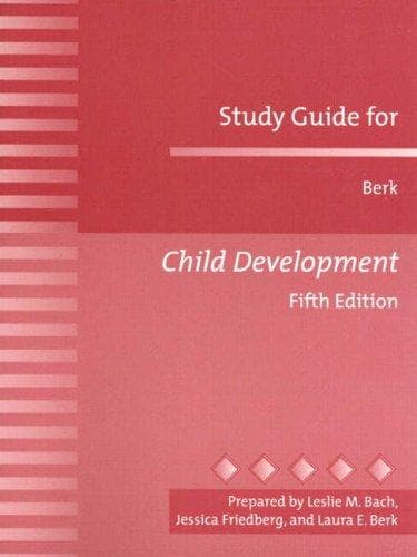 Tapa de Study Guide for Berk Child Development