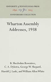 Tapa de Wharton Assembly Addresses, 1938