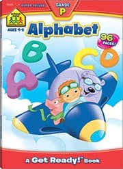 Tapa de School Zone - Alphabet Workbook - 96 Pages, Ages 4+, Preschool to Kindergarten, Letters, Alphabetical Order, ABCs, Letter Sounds, and More