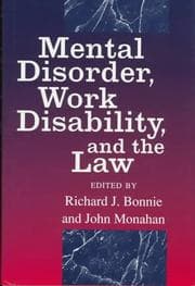 Tapa de Mental disorder, work disability, and the law