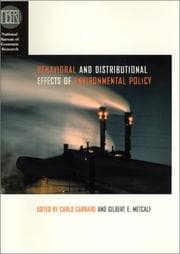 Tapa de Behavorial and distributional effects of environmental policy