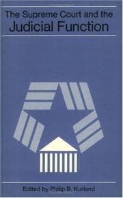 Tapa de The Supreme Court and the judical function