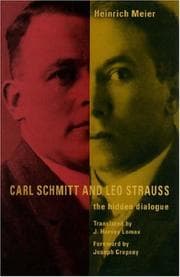 Tapa de Carl Schmitt and Leo Strauss