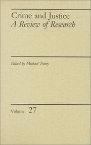 Tapa de Crime and Justice, Volume 27 (Crime and Justice: A Review of Research)