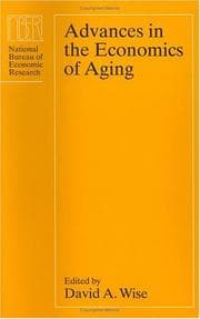 Tapa de Advances in the economics of aging