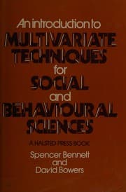 Tapa de An introduction to multivariate techniques for social and behavioural sciences