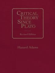 Tapa de Critical theory since Plato