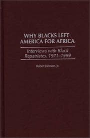 Tapa de Why Blacks Left America for Africa