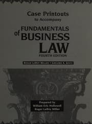 Tapa de Case printouts to accompany West's Business law