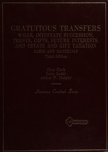 Tapa de Cases and materials on gratuitous transfers