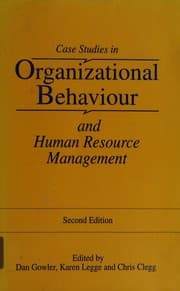 Tapa de Case Studies in Organizational Behaviour and Human Resource Management