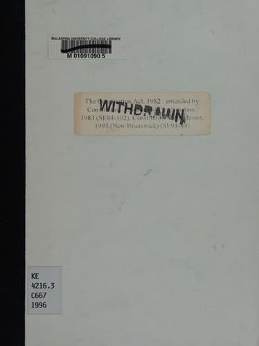 Tapa de The Constitution Act, 1982