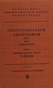 Tapa de Corpus fabularum Aesopicarum. --