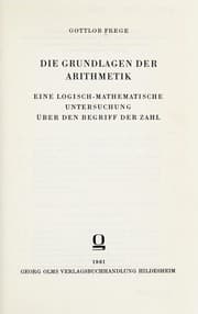 Tapa de Die Grundlagen der Arithmetik