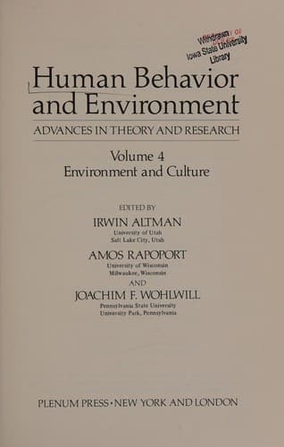 Tapa de Environment and culture