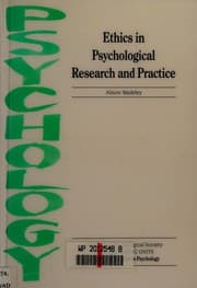 Tapa de Ethics in Psychological Research and Practice (Open Learning Units for Psychology in Schools & Colleges: Cognitive)