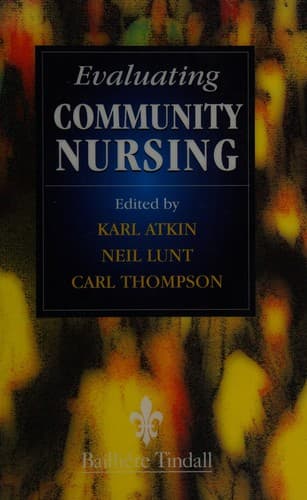 Tapa de Evaluating community nursing