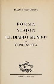 Tapa de Forma y visión de "El diablo mundo" de Espronceda