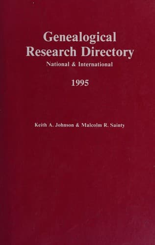 Tapa de Genealogical research directory
