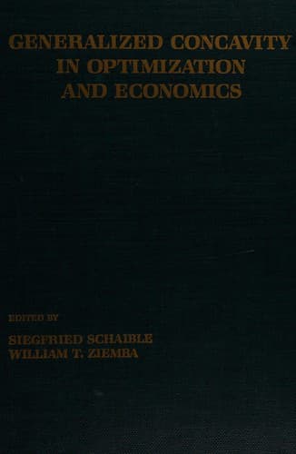 Tapa de Generalized Concavity in Optimization and Economics