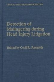 Tapa de Detection of malingering during head injury litigation