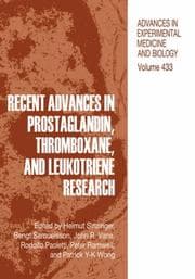 Tapa de Recent advances in prostaglandin, thromboxane, and leukotriene research