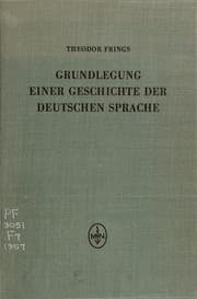 Tapa de Grundlegung einer Geschichte der deutschen Sprache