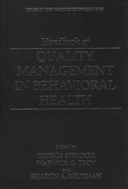 Tapa de Handbook of quality management in behavioral health