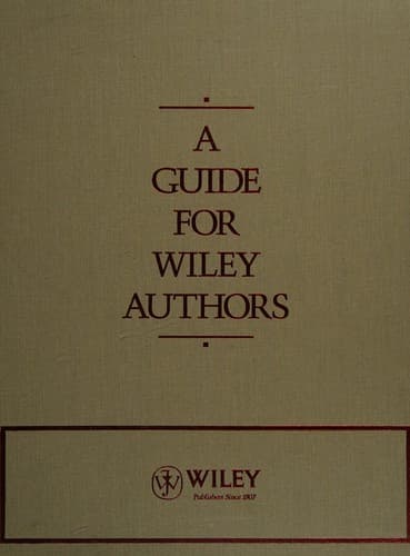 Tapa de A guide for Wiley authors