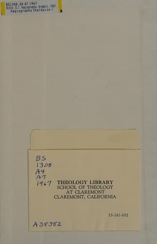 Tapa de Hagiographa Chaldaice