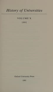 Tapa de History of Universities: Volume X