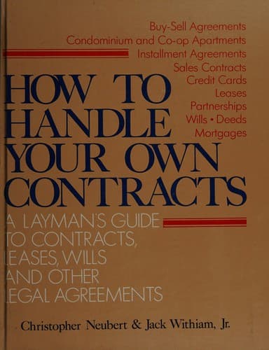 Tapa de How to handle your own contracts