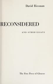 Tapa de Individualism reconsidered, and other essays. --