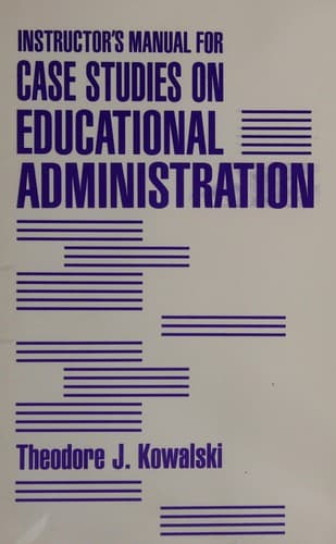 Tapa de Instructor's manual for case studies on educational administration
