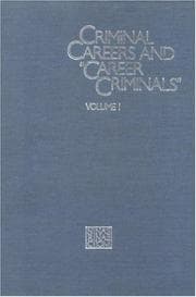 Tapa de Criminal careers and "career criminals"