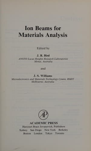 Tapa de Ion beams for material analysis