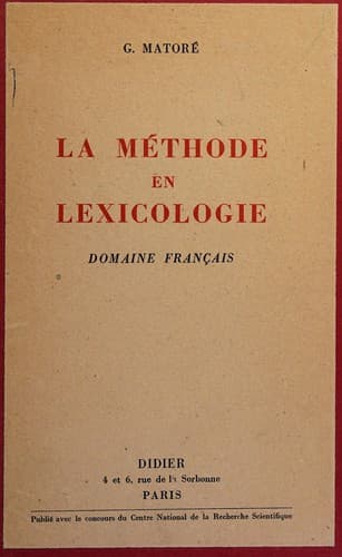 Tapa de La méthode en lexicologie